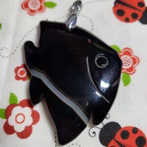 Double Sided Smoky Quartz Angelfish Pendant